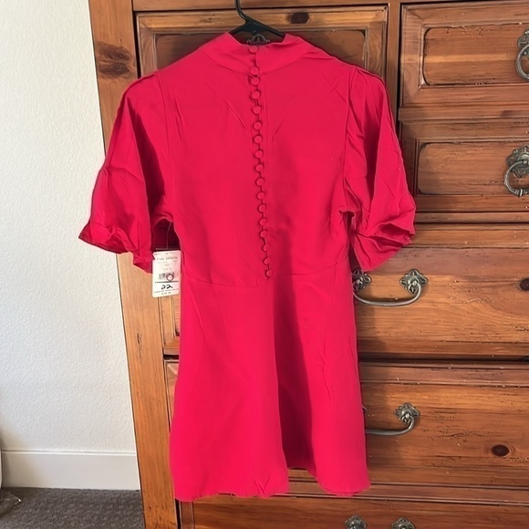 ❤️ Free People Red Dress With Zipper on Side and Working Buttons NWT - Picture 6 of 10